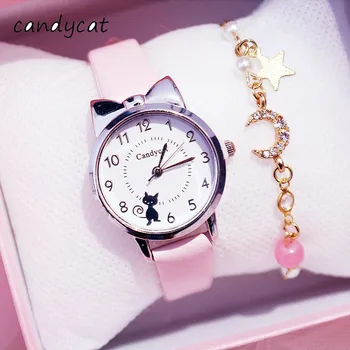 

CandyCat Student Watch Children's Analog Quartz Electronic Watch Girl Waterproof 5-15 Years Old Student Girl Child Cute Girl