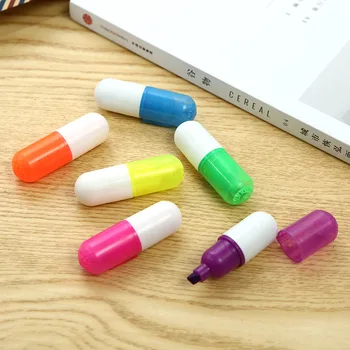 

1pcs Creative Pill watercolor pen Random colors multicolor highlighter Graffiti Pen Focus Marker Stationery