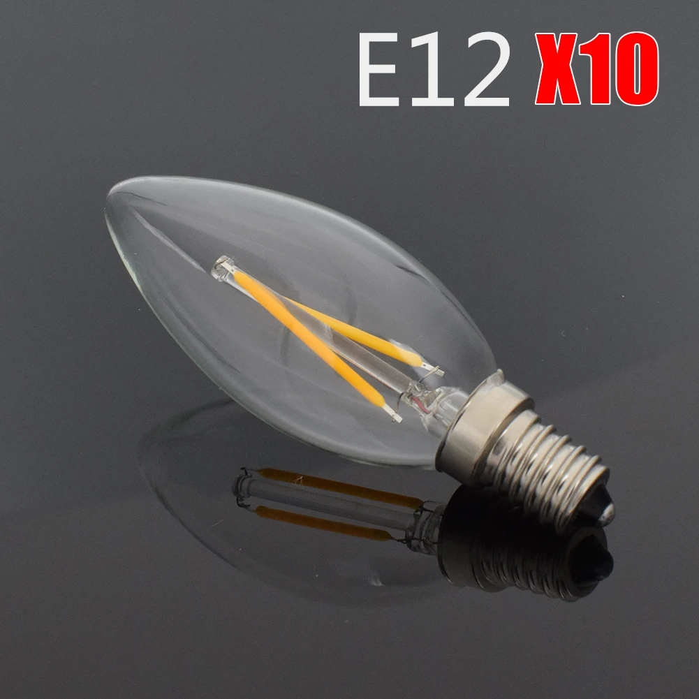 E12 Candle Shape E27 E14 4W 8W СВЕТОДИОДНЫЙ лампы в форме свечи лампы накаливания для хрустальная люстра светильник накаливания заменить 110V 220V энергосберегающий светильник - Испускаемый цвет: E12 Candle Shape