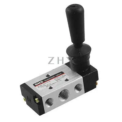 

5 Way 2 Position Black Handle Hand Lever Valve G 1/4 Air Inlet
