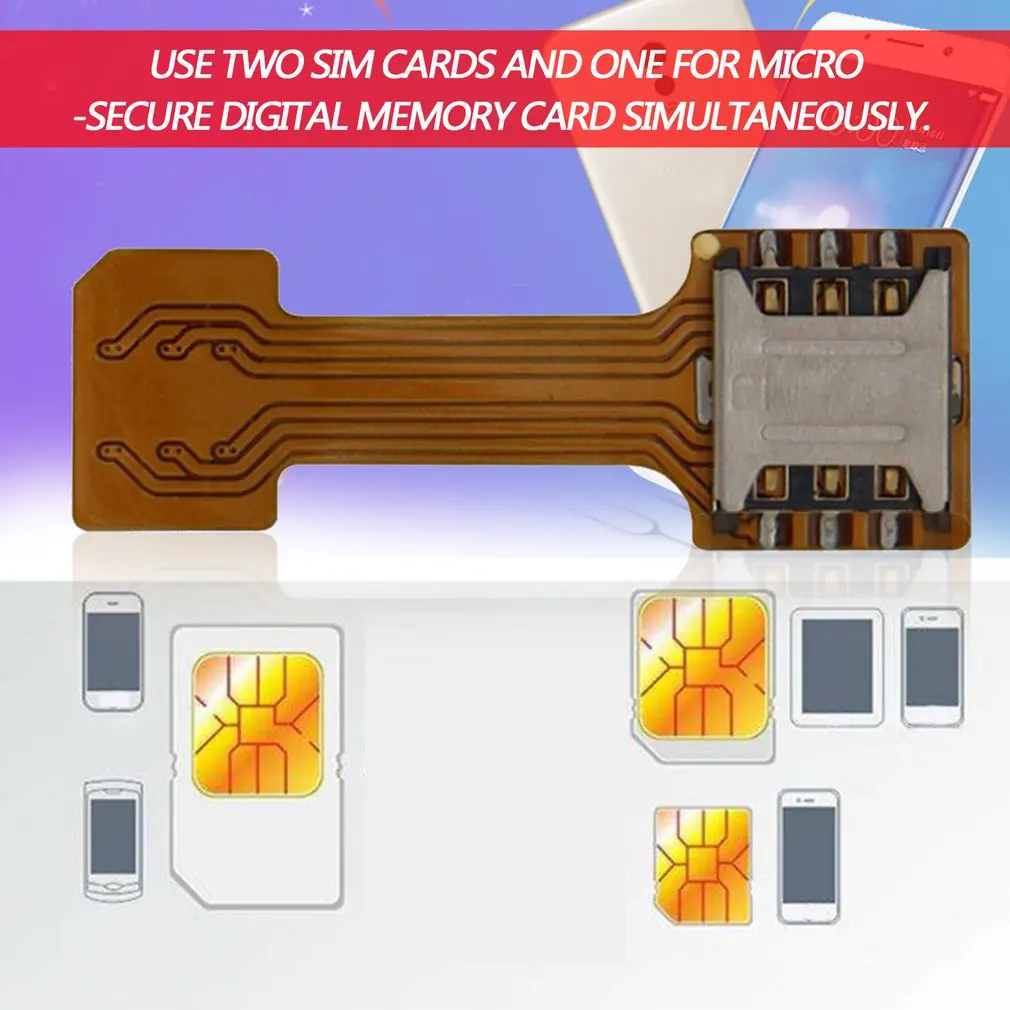 1PCS Universal Hybrid SIM Card Slot Dual SIM Card Adapter Micro Extender Nano to Nano for Android Phone For Xiaomi