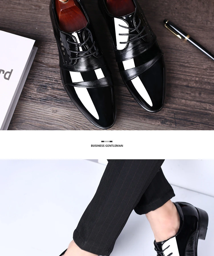 Leather Luxury Groom Wedding Shoes Men Oxford Shoes Dress Plus Size 38-48