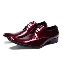 

Men Dress Wedding Shoes Leather High Heels Fashion Pointed Toe Heighten Oxford Party Prom