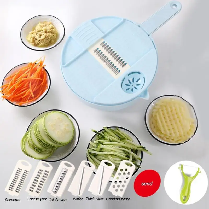 Резка овощей, картофеля Овощечистка Slicer лук терке 12in1 Кухня аксессуар