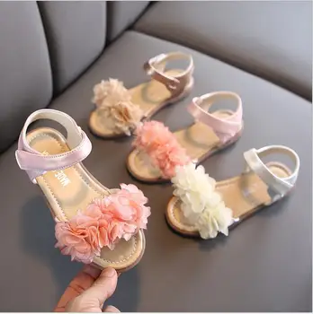 

New Fashion Girls Sandals Princess Flowers Shoes Children'S Shoe Girl Summer Kids Lace Sandals Infant Shoes Pink
