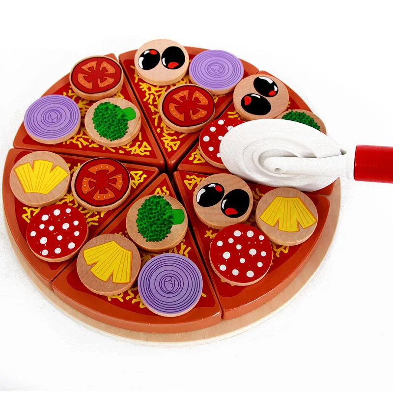 Wooden simulation kitchen children play house puzzle pairing mushroom vegetable pizza parent-child toy cognitive gift