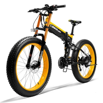 

26 inch Fat Tire Electric Bicycle 750W Powerful Motor Folding Full Suspension Smart Mountain Bike Pedal Assist Snow E-bike 2020