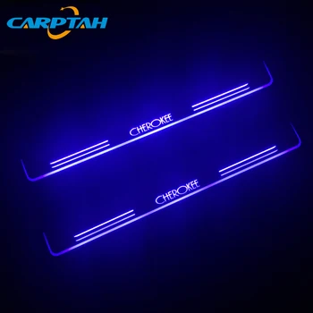 

CARPTAH Trim Pedal Car Exterior Parts LED Door Sill Scuff Plate Pathway Dynamic Streamer light For Jeep Cherokee 2017 2018 2019