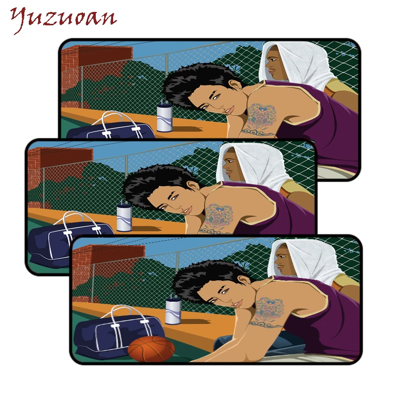 Yuzuoan XXL мультяшный компьютерный коврик для мыши мультяшный теневой баскетболист солнцезащитный резиновый нескользящий домашний домашняя клавиатура Коврик