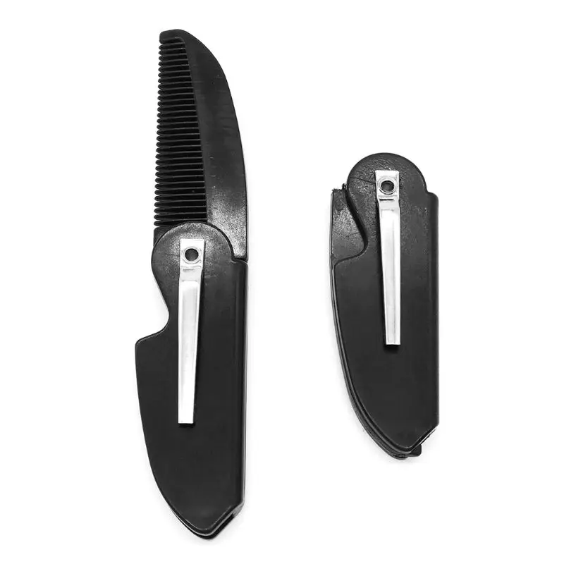 1 Pc Folding Pocket Clip Hair Mustache Beard Comb for Men D0AB