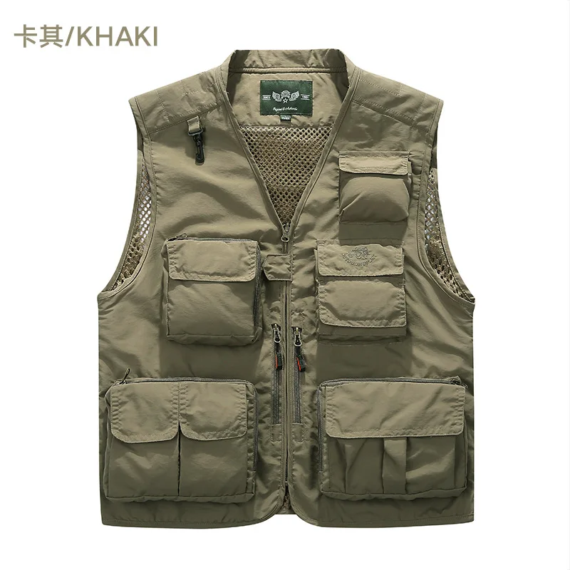 

Shop Spring And Autumn New Men's Vest Outdoor Climbing Multi-functional with Pockets Vest Photography Horse Eggplant
