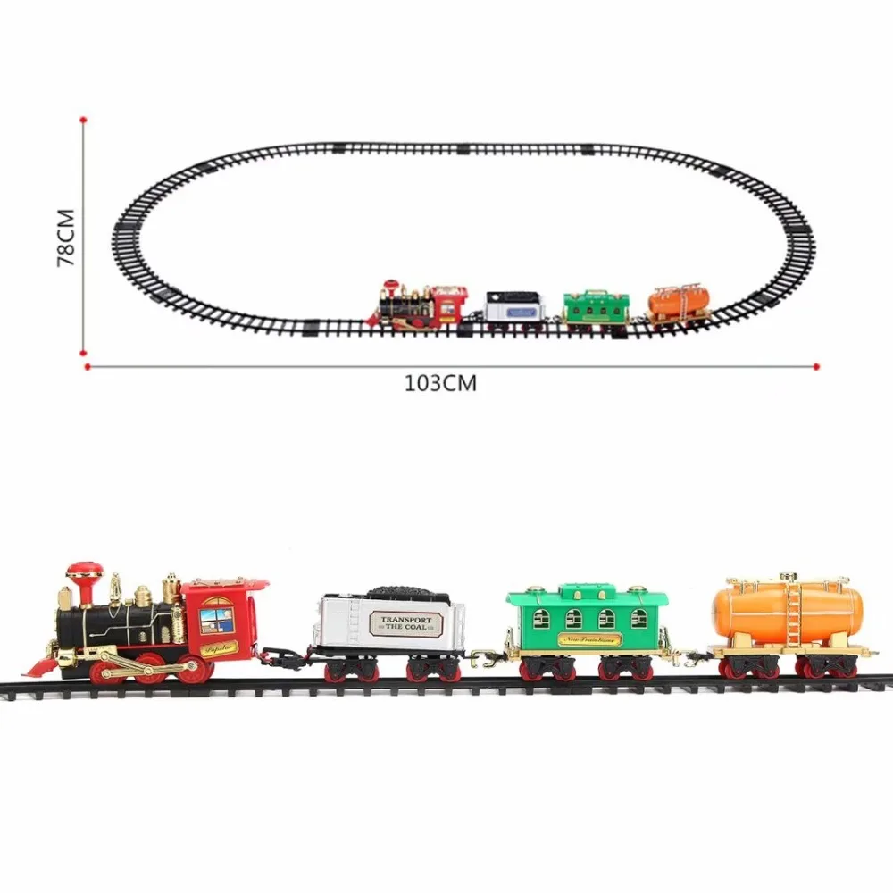Классический Электрический динамический паровой RC трек поезд набор модельная игрушка для детей перезаряжаемый детский пульт дистанционного управления игрушка набор