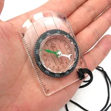 Прозрачный пластиковый компас, профессиональный мини-Компас Карта, линейка, многофункциональное оборудование, для походов, кемпинга, выживания