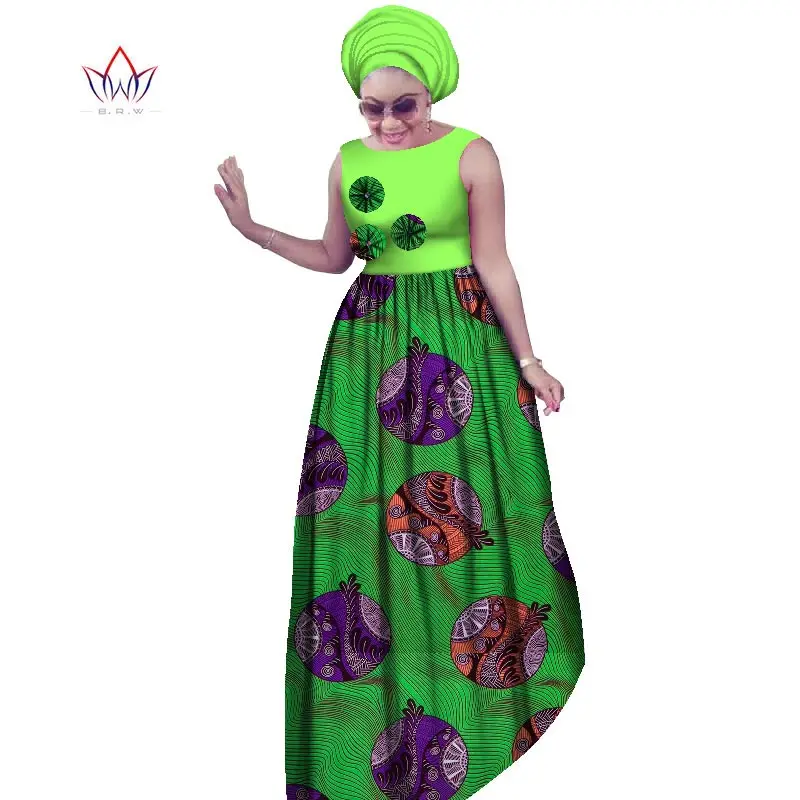 BRW африканские платья размера плюс для женщин Dashiki Afrian стиль без рукавов