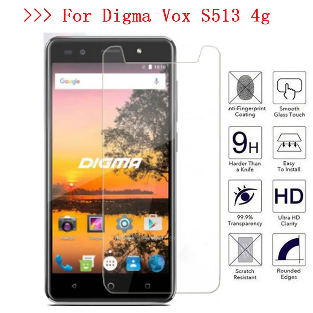

2.5D 0.26mm Ultra Thin Tempered Glass Digma Vox S513 4g Toughened Screen Protector Film Protective Screen Case Universal