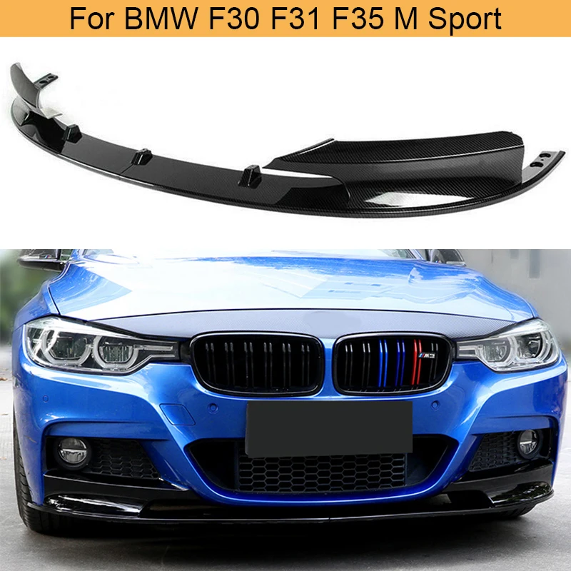 

ABS Carbon Look Front Bumper Lip Splitters Spoiler For BMW 3 Series F30 F31 F35 M Sport 2012 - 2018 ABS Front Bumper Lip Chin