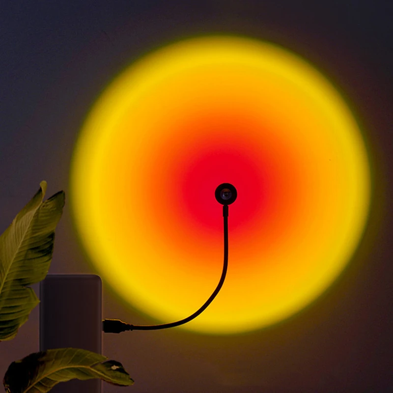 LED Sunset Red Lamp Projector USB Rainbow Atmosphere Night Light For Home Bedroom Decor Photography Lighting Projection Lamp decorative night lights