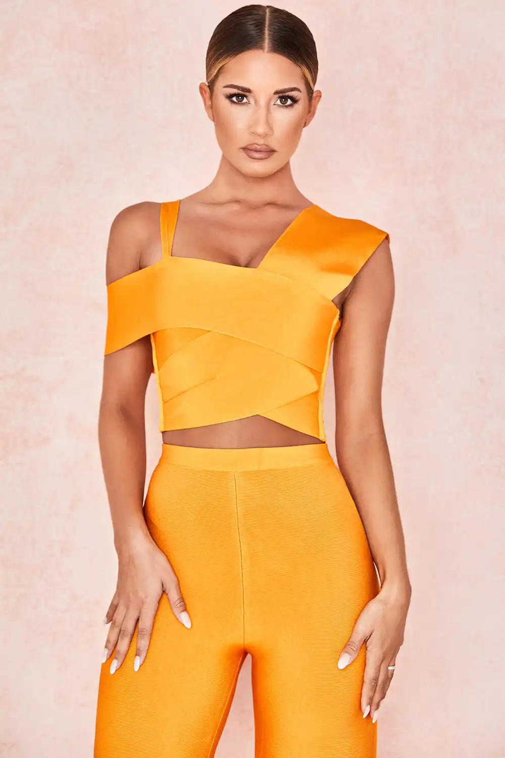 orange bandage jumpsuit