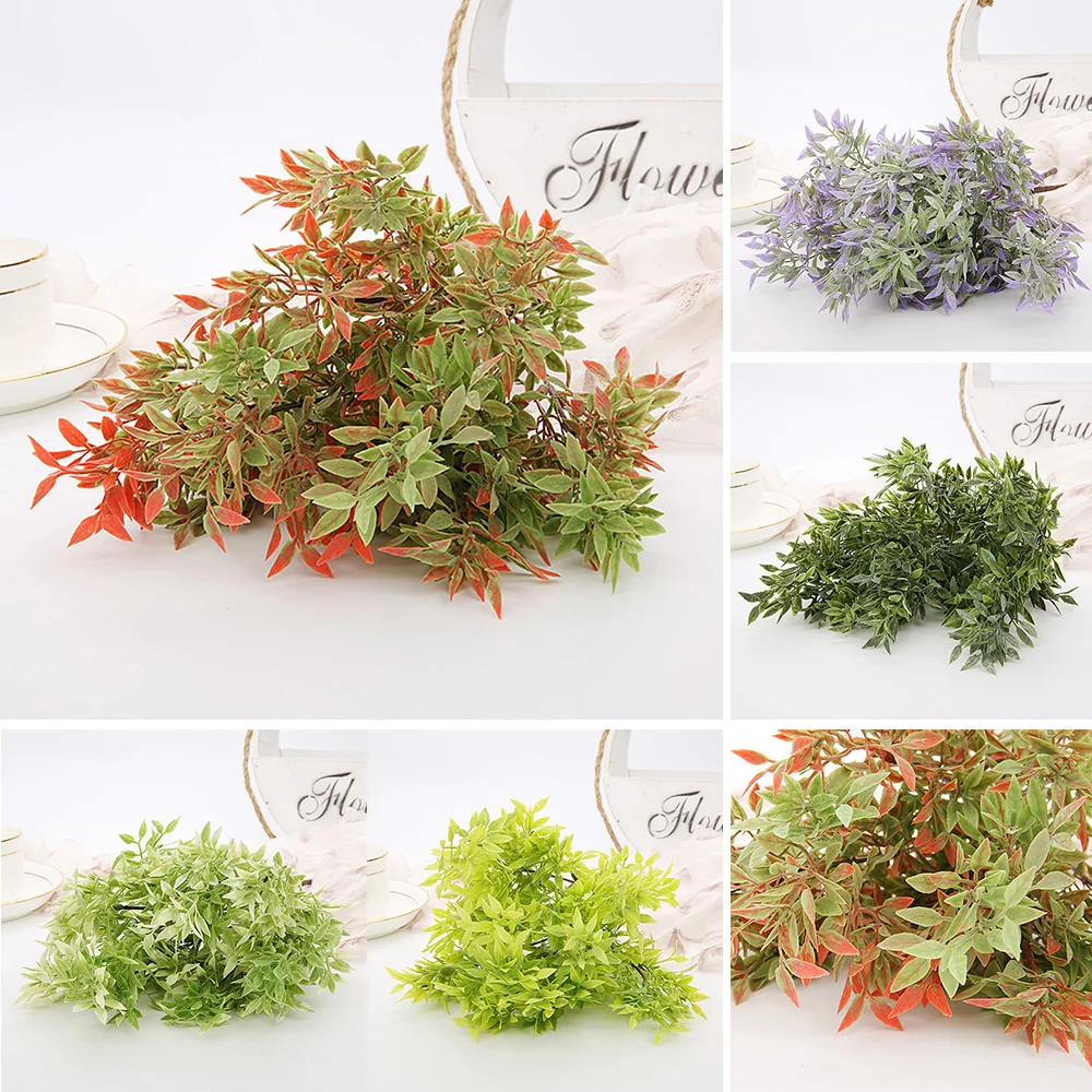 7 вилок водная трава эвкалипта пластиковые искусственные растения зеленая цветы