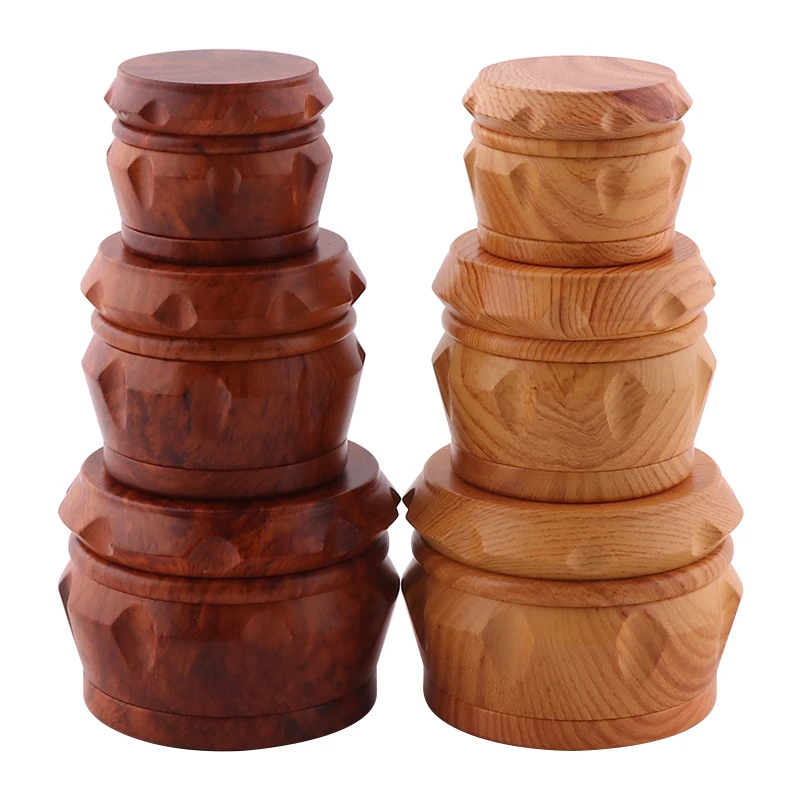 Herb Grinder Smoking Accessories Tobacco Smoking Accessories Tobacco Grinder Three Size 4 Layers Resin Tobacco Herb Smoke Grinders CNC Teeth Herbal Spice Crusher for Smoking Accessories