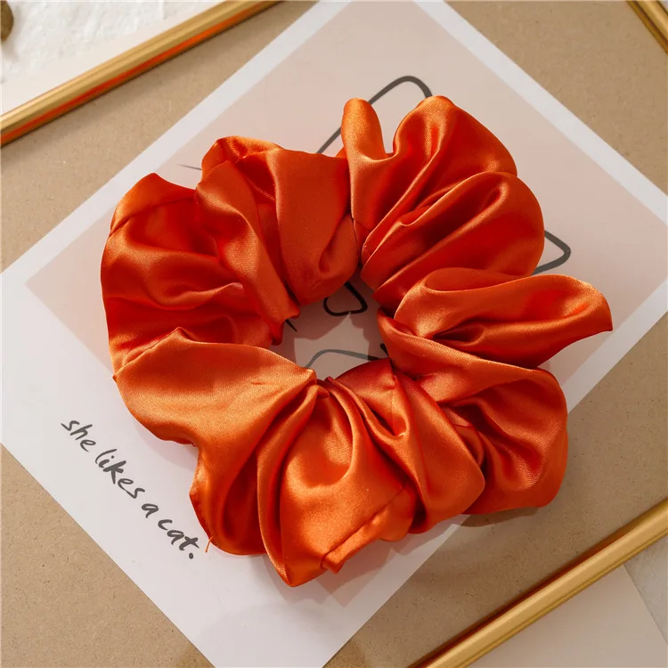 ladies headband Hot Girls Super Wide Smooth Colorful Hair tie Hair Elastics Bands for Hair Large Satin Scrunchie Hair Accessories 2021 for Women alice headband Hair Accessories