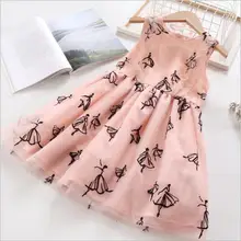 Платья с вышивкой для девочек; коллекция года; сезон весна-лето; детское праздничное платье; милое детское платье-рубашка без рукавов; модная детская одежда