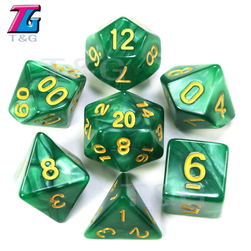 11 7 шт./компл. T& g многогранник Dados D& D кости с эффект мраморной поверхности, прозрачный D4 D6 D8 D10 D10% D12 D20 игральные кости - Цвет: 11