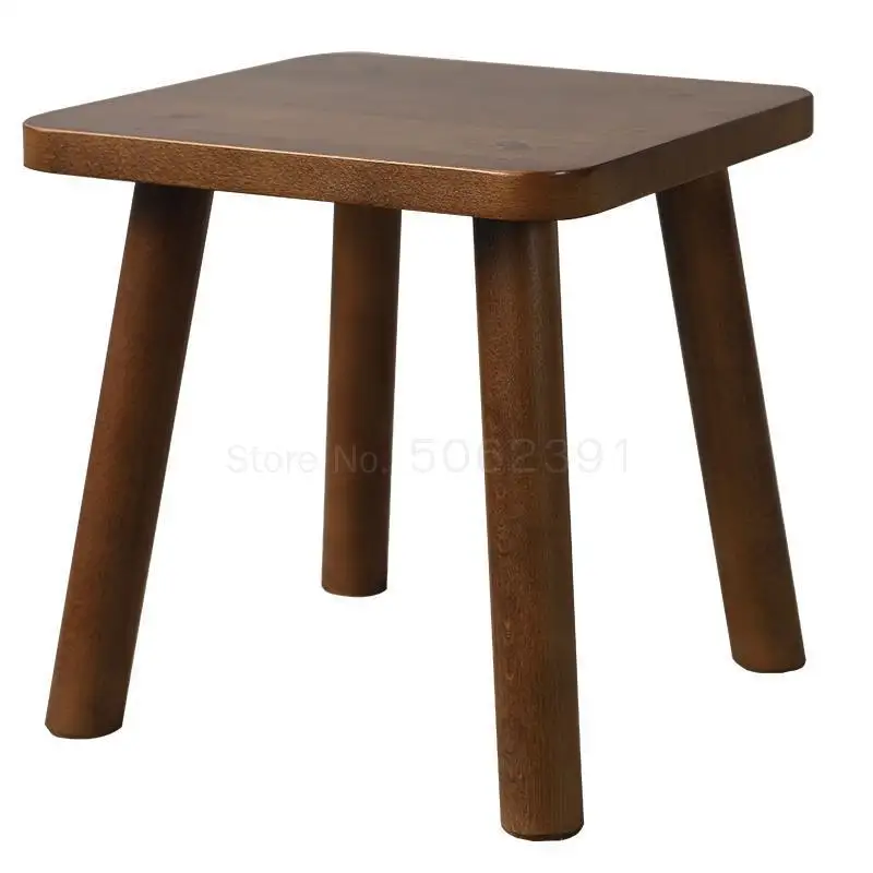Solid Wood Stool Household European Tea Table Low Sofa Footstool Change Shoes Children's Small Stoo |