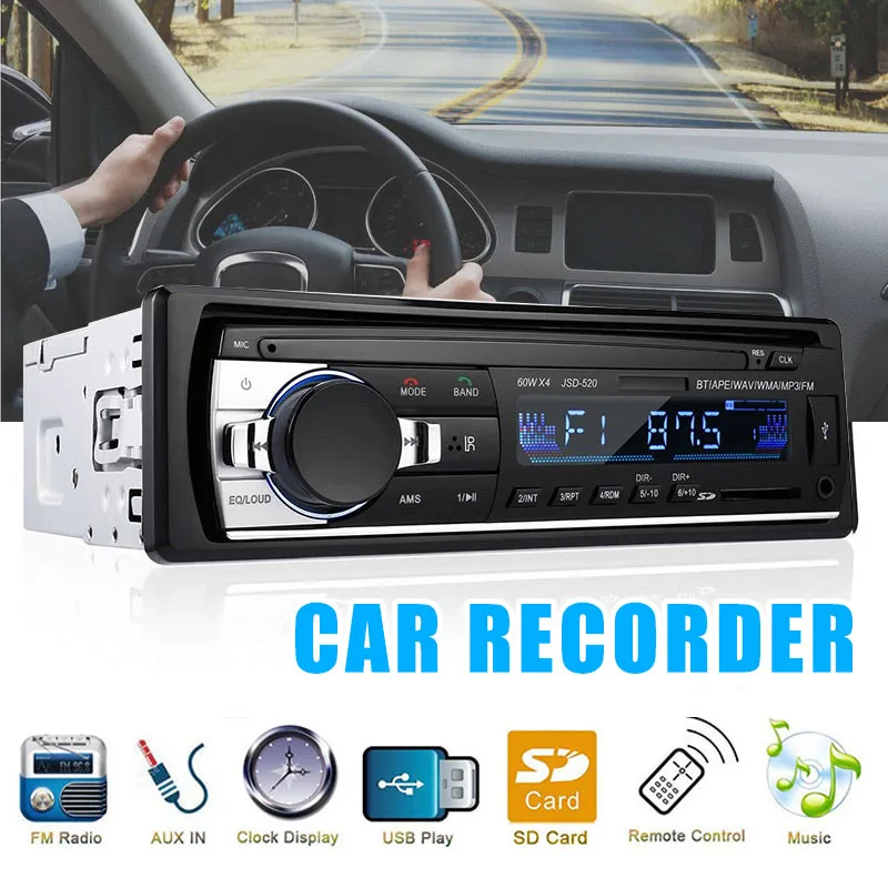 Bluetooth стерео аудио в тире цифровой FM Aux вход приемник SD USB MP3 радио плеер M8617