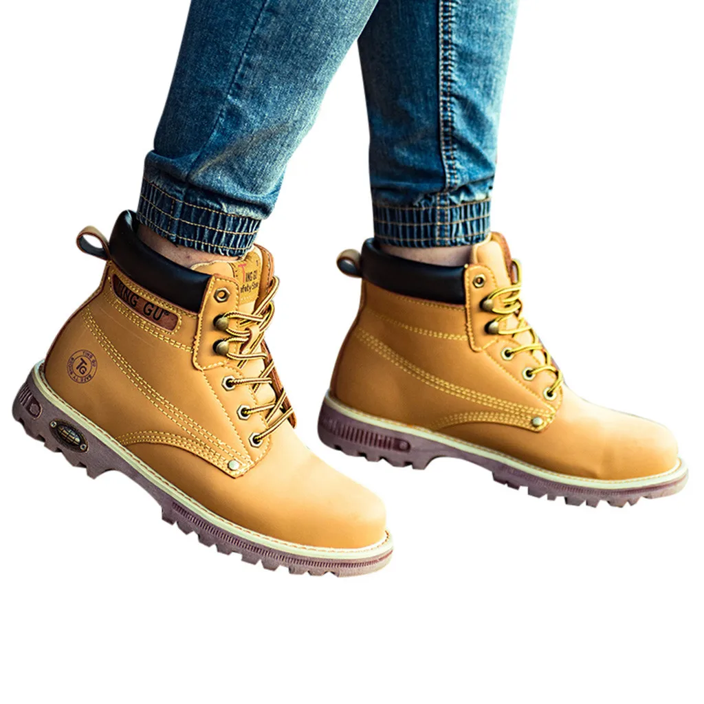 SAGACE/Мужская Рабочая защитная обувь, мужские кроссовки, уличные ботинки, мужские высокие Нескользящие рабочие ботинки, защитная обувь с высоким голенищем, тренировочная обувь