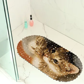 

Floor Mat Cat Balcony Non-slip PVC Bathroom Rug Pool Shower Non-slip Foot Pad floor Carpet With Suction Cup