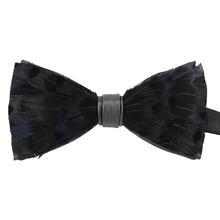 Галстук-бабочка с перьями, мужской подарок, трендовые градиентные черные перья, вечерние, свадебные костюмы жениха, аксессуары для рубашек, галстук-бабочка