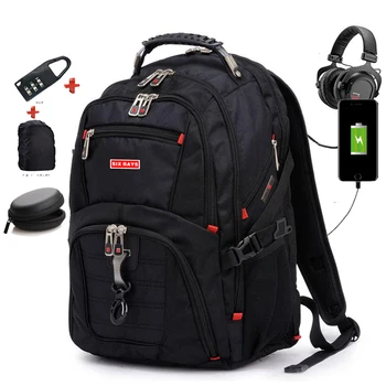 

Brand Swiss Laptop 15.6" Backpack External USB Charge Swiss Computer Backpacks Anti-theft Backpack Waterproof Bags for Men Women
