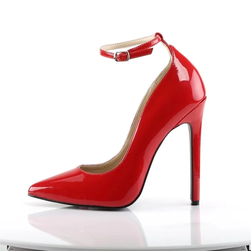 2023 New Women Pumps Spring Fall Office Shoes Patent Leather Buckle Strap 13CM Thin High Heels waterproof shoes for women black