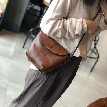 

2020 new top layer cowhide atmospheric vertical shoulder bag women