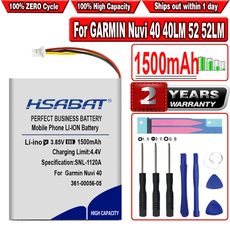 Аккумулятор HSABAT 1500 мАч 361-00056-05 361-00056-11 для GARMIN Nuvi 40 40LM 52 52LM 56LMT 66LM 68LMT | Электроника