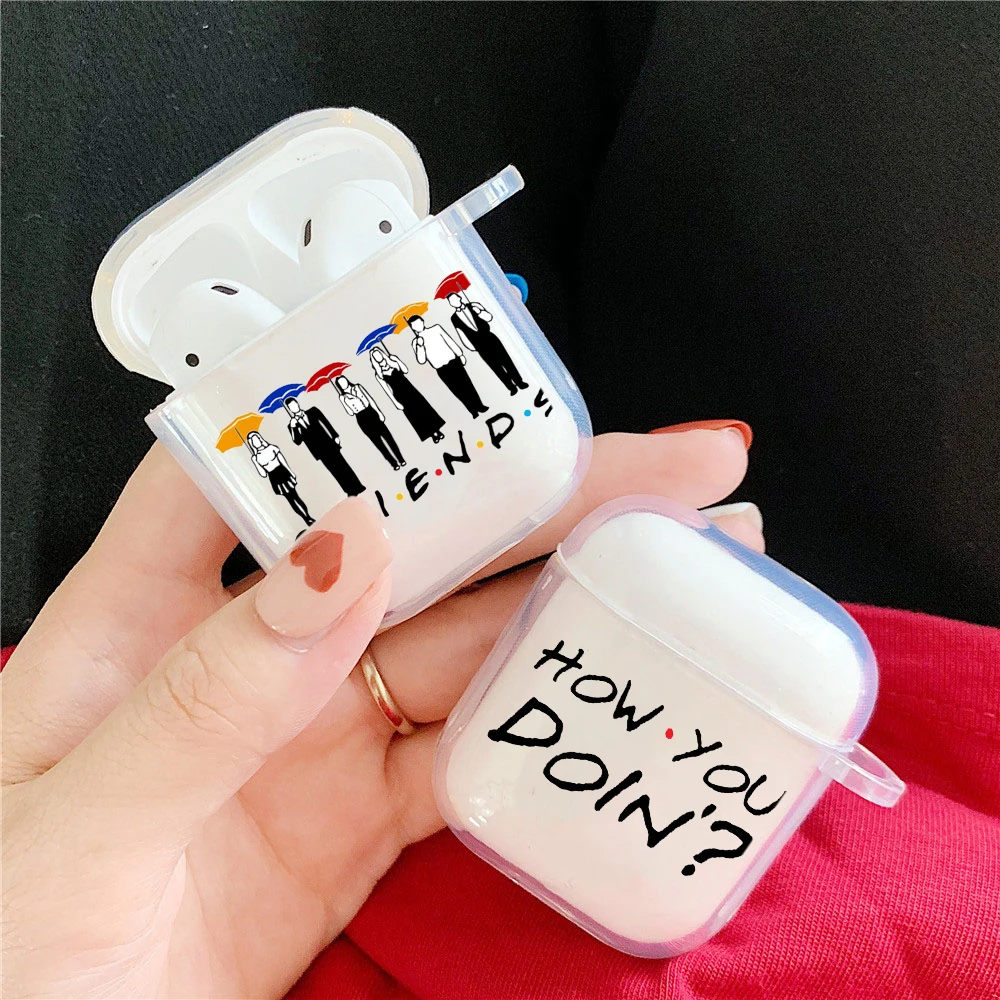 Чехол для телефона Best Friends Airpods 2 1 прозрачный мягкий силиконовый чехол из ТПУ Airpod