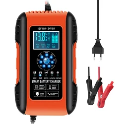 Chargeur de batterie de voiture 12 24V, 10a, écran tactile, réparation d'impulsion en sept étapes, charge rapide, Batteries au plomb AGM LiFePo4 