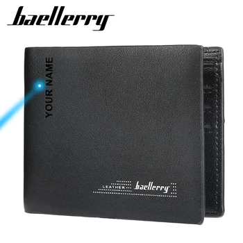 

Baellerry 2020 Casual Black Mens Wallet Bifold Leather Small Wallet Leather Men's Purses & Wallet for Coins ID Card Men Purses