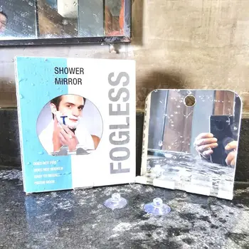 

Portable Bathroom Shower Fog Free Travel Mirror Washroom Shaving Suction Cup 11UF