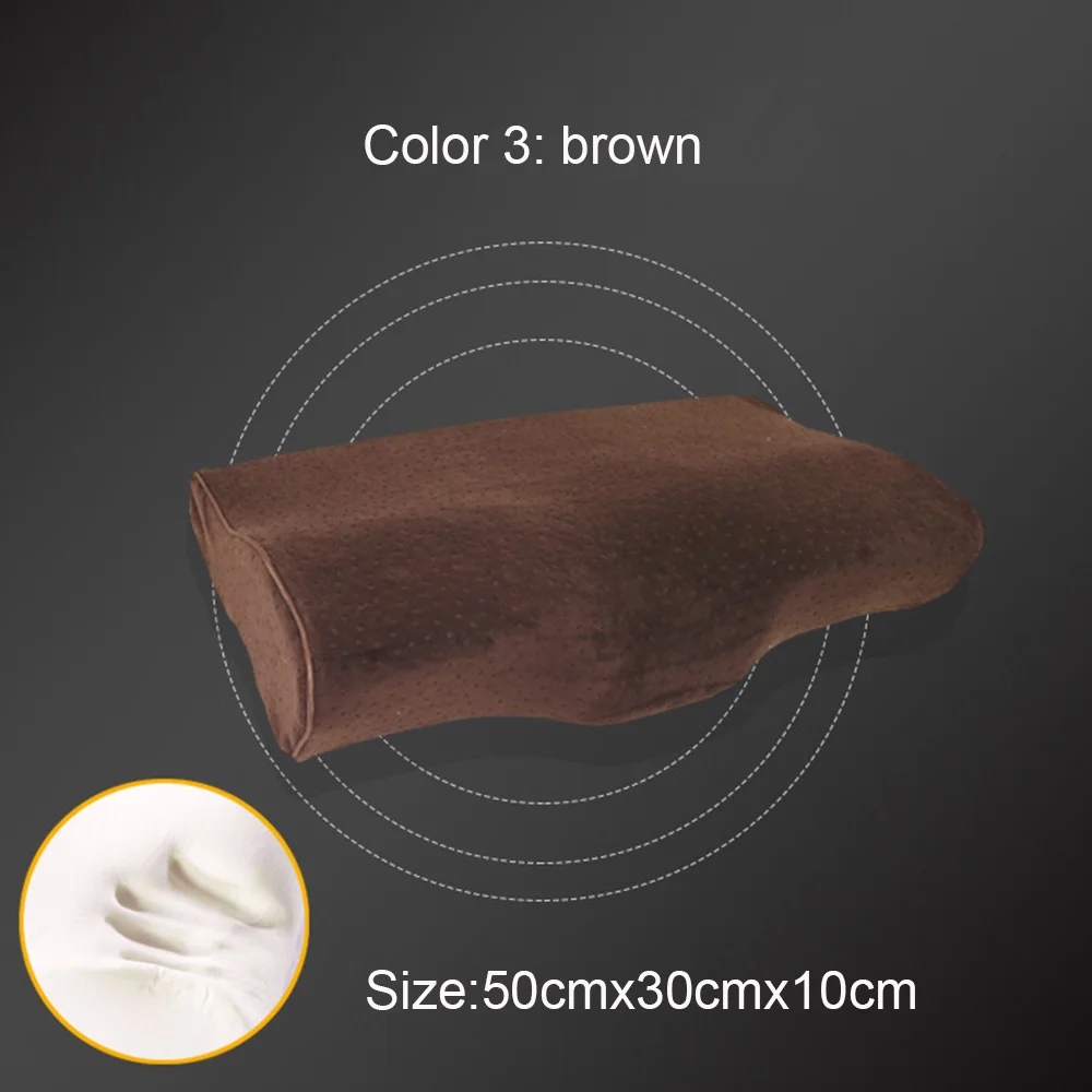 Brown Подушка из пены с эффектом памяти для сна, шейные подушки в форме бабочки, подушки с эффектом памяти, расслабление шейного отдела позвоночника, для взрослых, медленное восстановление - Цвет: Brown