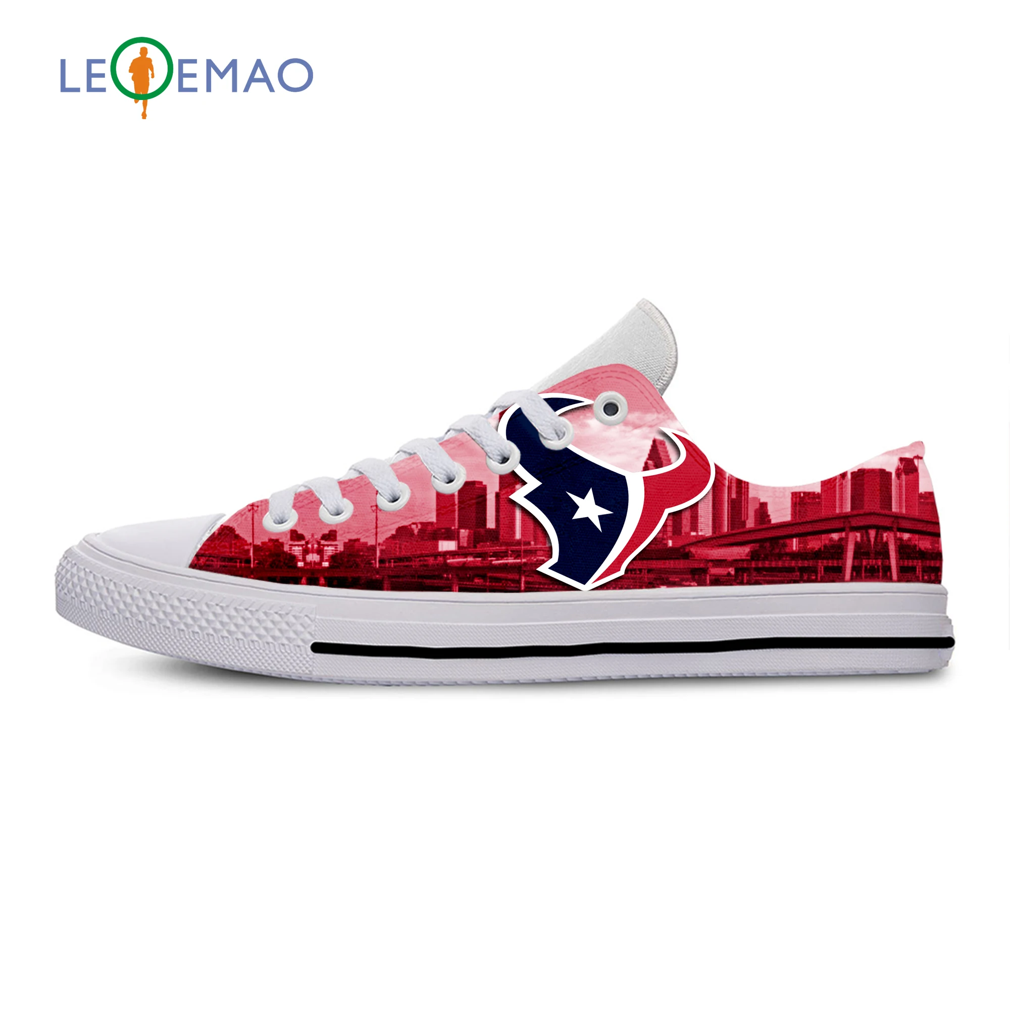 Running Texans Casual Shoes for Men Sneakers Print Breathable Funny Lightweight Houston Fans Football Fans Sport Shoes