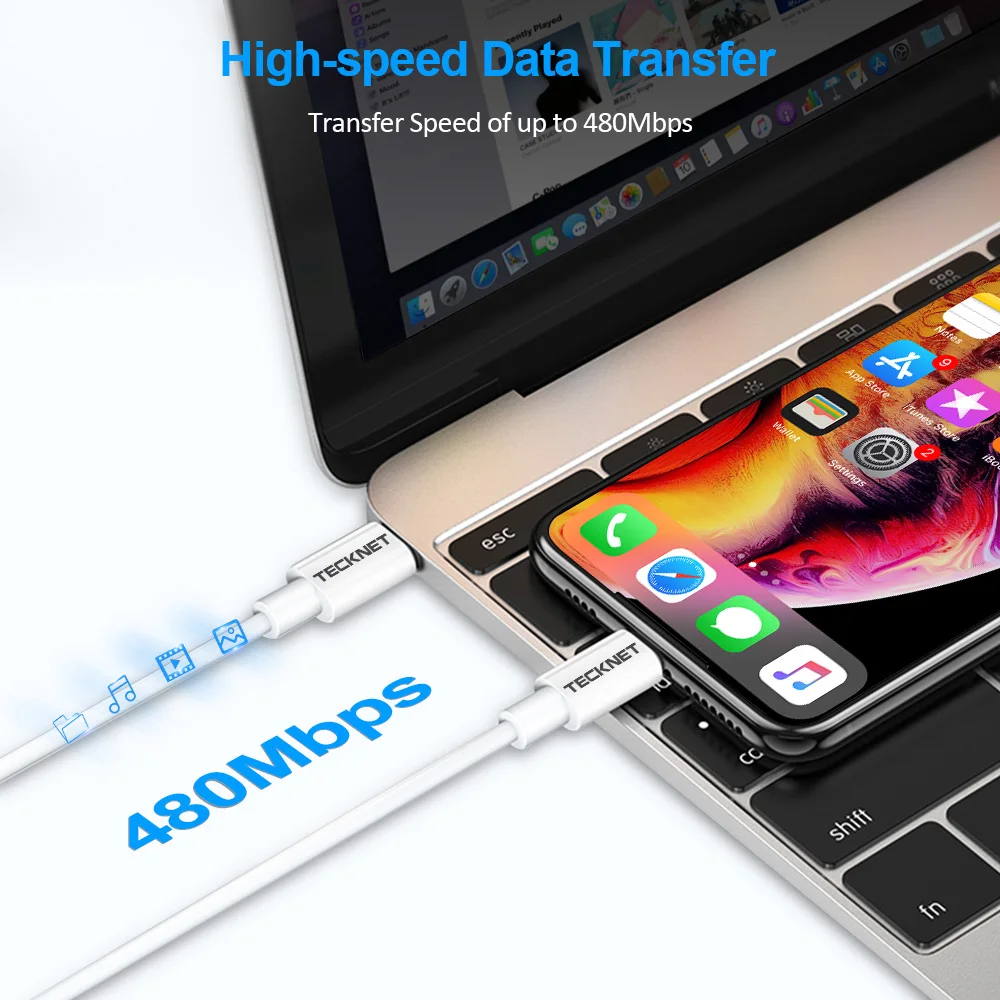 TeckNet MFI USB-C type C к Lightning Кабель для iPhone 11 Pro XS MAX X 8 9 XR PD быстрый USB C зарядное устройство кабель для передачи данных для Macbook