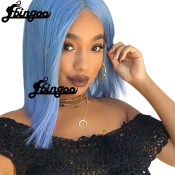 

【Ebingoo】13x6 Lace Front Wigs Short Bob Wigs 180% Blue Lace Frontal Wigs For Black Women