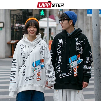 

LAPPSTER Men Hip Hop Japanese Streetwear Sweatshirts 2020 Pullover Women Korean Casual Hooded Hoodies Male Oversized Hoodies