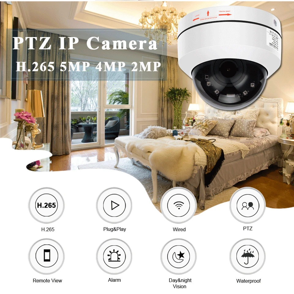 IP камера INQMEGA с поддержкой Wi Fi ONVIF P2P PTZ 4 кратный оптический зум|Камеры