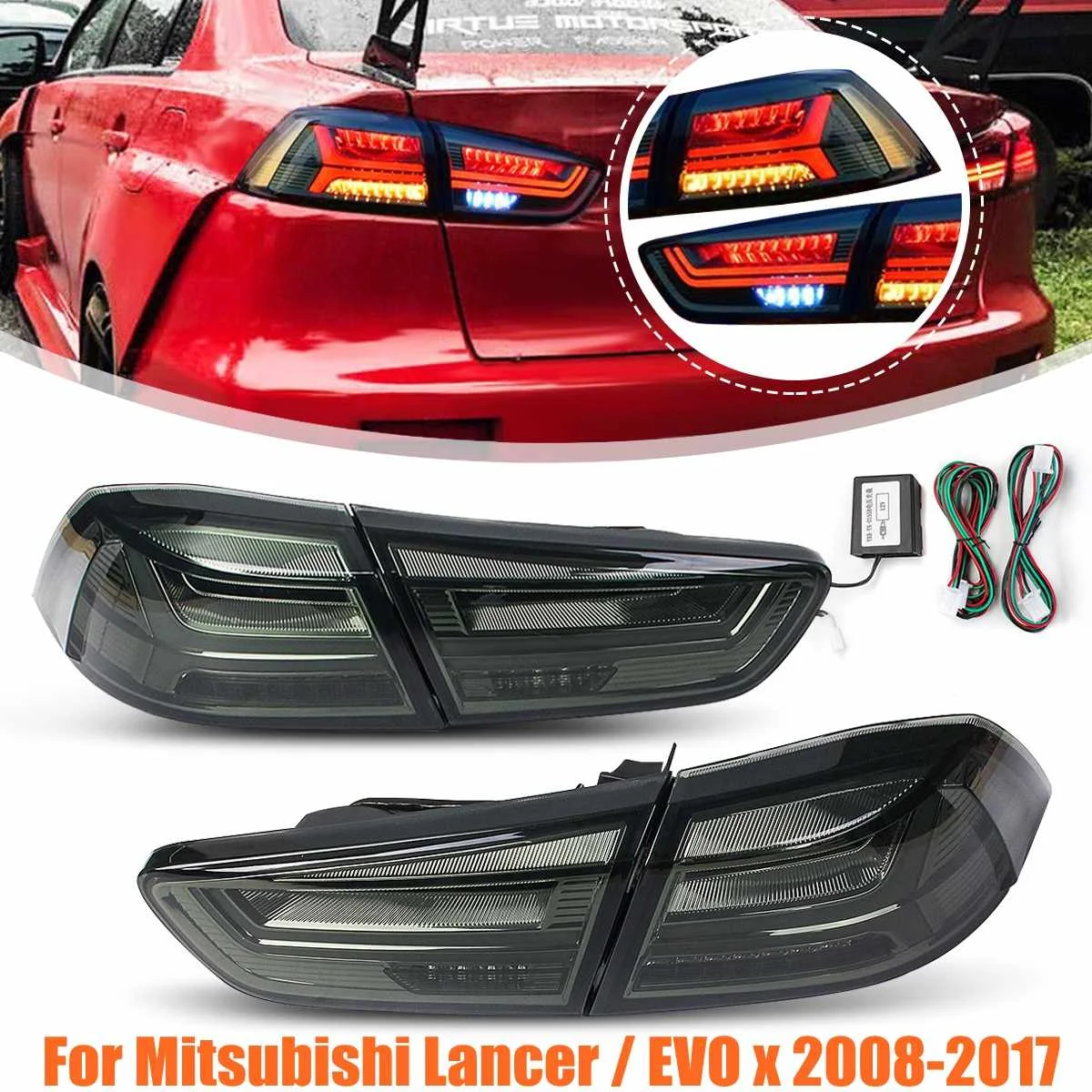 12V автомобильный светодиодный фонарь светильник для Защитные чехлы для сидений, сшитые специально для Mitsubishi Lancer EVO x 2008 2009 2010 2011 2012 2013 заднего Поворотная сигнальная лампа