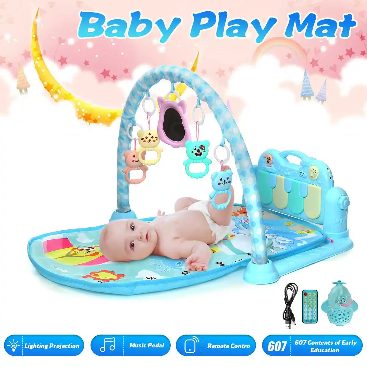 

Hot Baby Play Mat Kids Rug Educational Puzzle Toys Children's Carpet With Piano Keyboard Animal Playmat Baby Gym Crawling Mat
