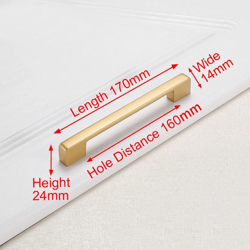 Handle-818C-160G KAK Европейский стиль матовые золотые ручки шкафа Твердый алюминиевый сплав кухонный шкаф ручки для выдвижных ящиков оборудование для обработки мебели - Цвет: Handle-818C-160G