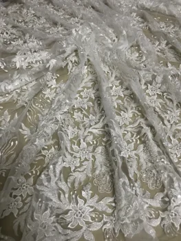 

nice looking feather embroidery tulle mesh lace fabric David-10.5109 with good quality for party dress